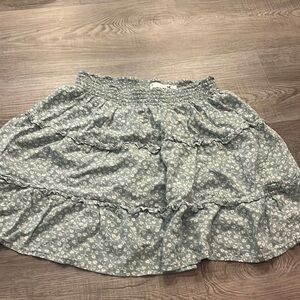 Teal floral skirt